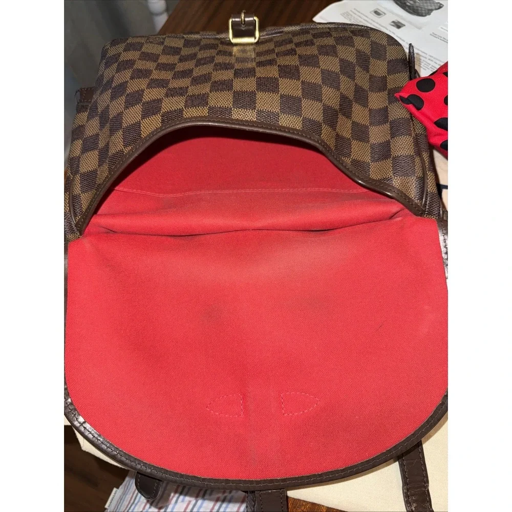 Louis Vuitton Damier Ebene Saumur 30 Pre-Loved Crossbody Bag Brown Authentic